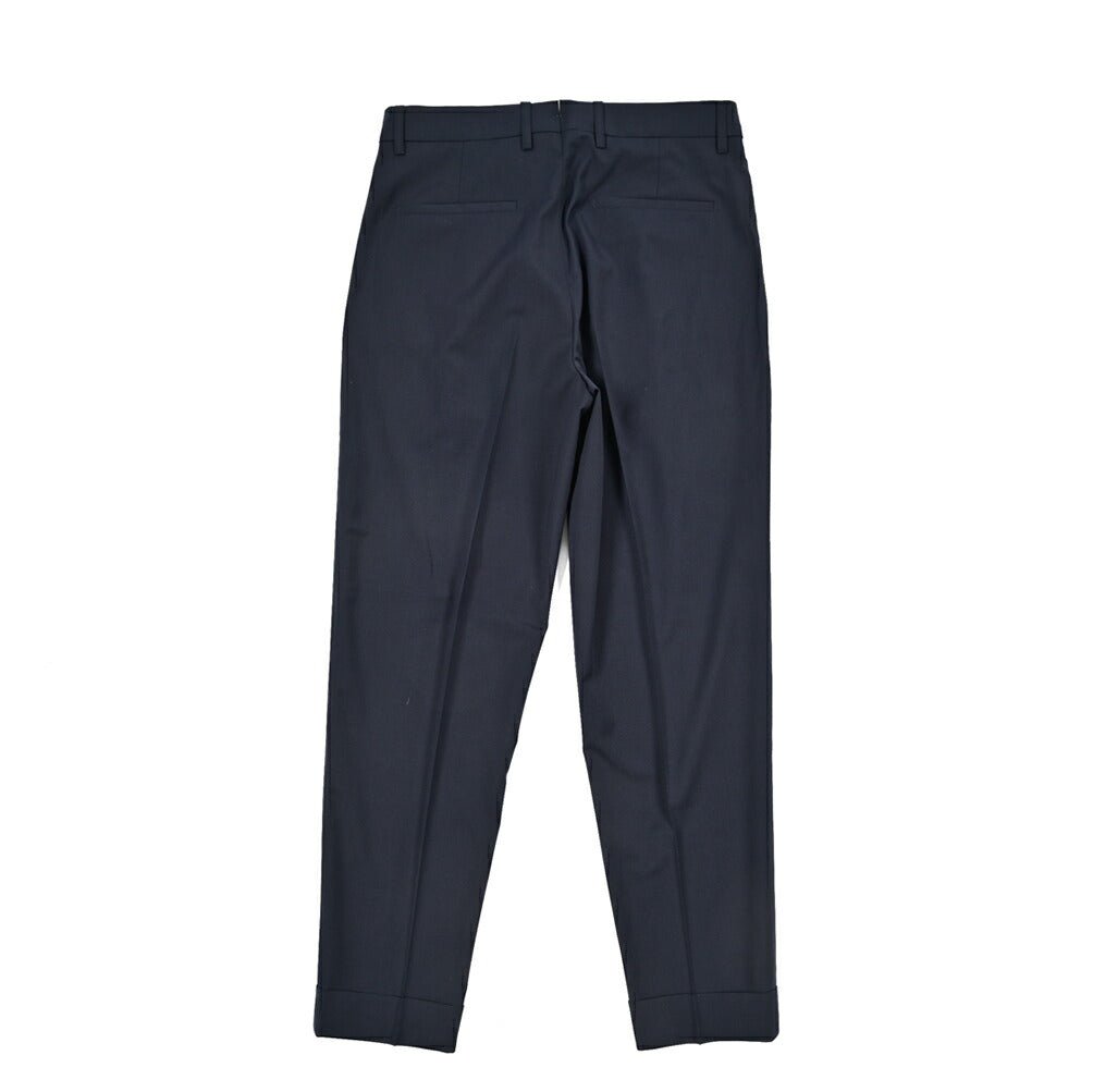 BERWICH “CHIAIA LONG” 高機能ストレッチウール ワンタックスラックス ネイビー(navy) 46 | GUARDAROBA MILANO OFFICIAL STORE