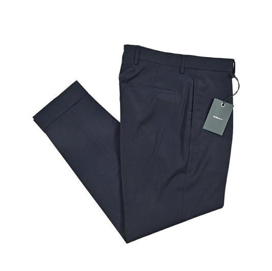 BERWICH “CHIAIA LONG” 高機能ストレッチウール ワンタックスラックス ネイビー(navy) 46 | GUARDAROBA MILANO OFFICIAL STORE