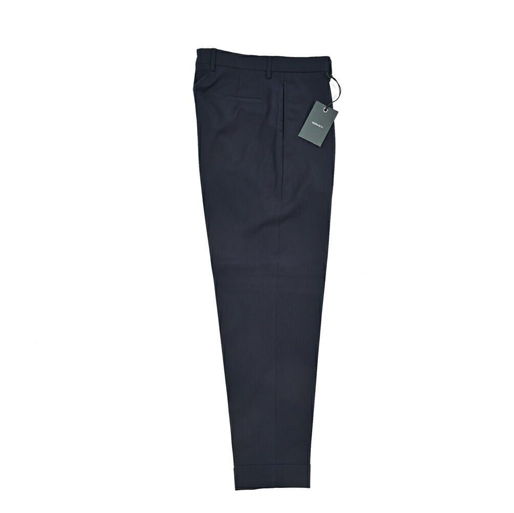 BERWICH “CHIAIA LONG” 高機能ストレッチウール ワンタックスラックス ネイビー(navy) 46 | GUARDAROBA MILANO OFFICIAL STORE