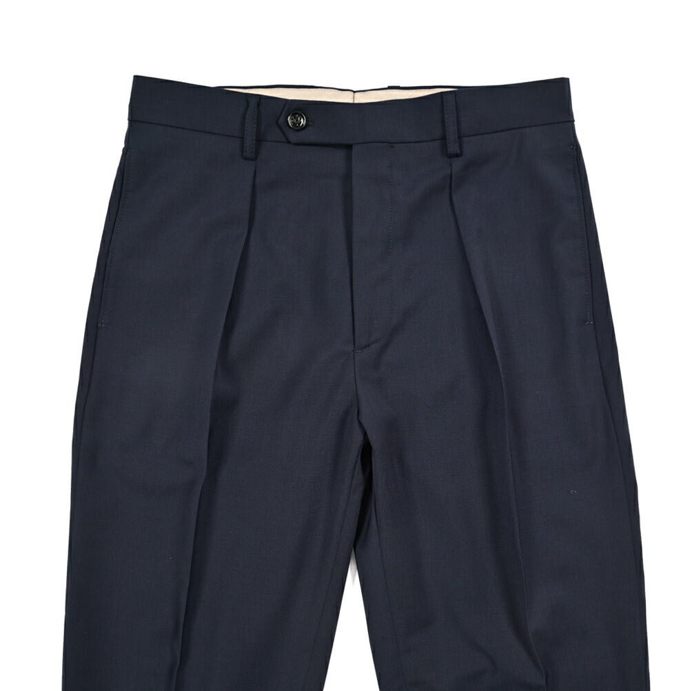 BERWICH “CHIAIA LONG” 高機能ストレッチウール ワンタックスラックス ネイビー(navy) 46 | GUARDAROBA MILANO OFFICIAL STORE