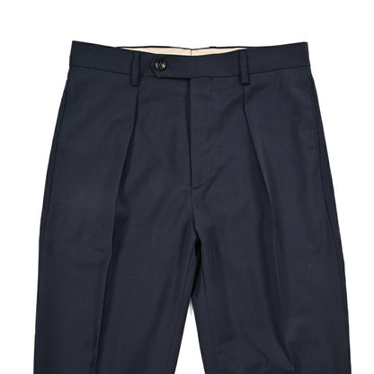 BERWICH “CHIAIA LONG” 高機能ストレッチウール ワンタックスラックス ネイビー(navy) 46 | GUARDAROBA MILANO OFFICIAL STORE