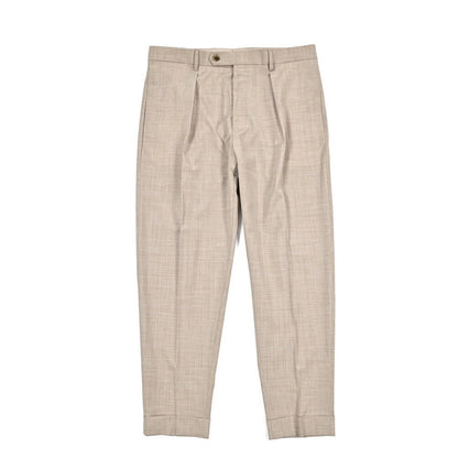 BERWICH “CHIAIA LONG” 高機能ストレッチウール ワンタックスラックス グレージュ(desert) 52 | GUARDAROBA MILANO OFFICIAL STORE