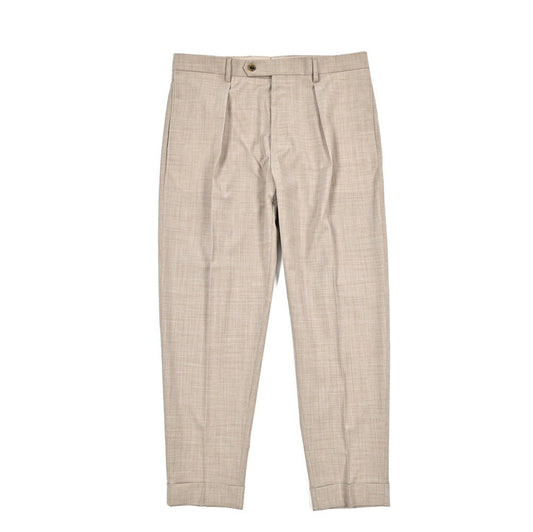 BERWICH “CHIAIA LONG” 高機能ストレッチウール ワンタックスラックス グレージュ(desert) 52 | GUARDAROBA MILANO OFFICIAL STORE