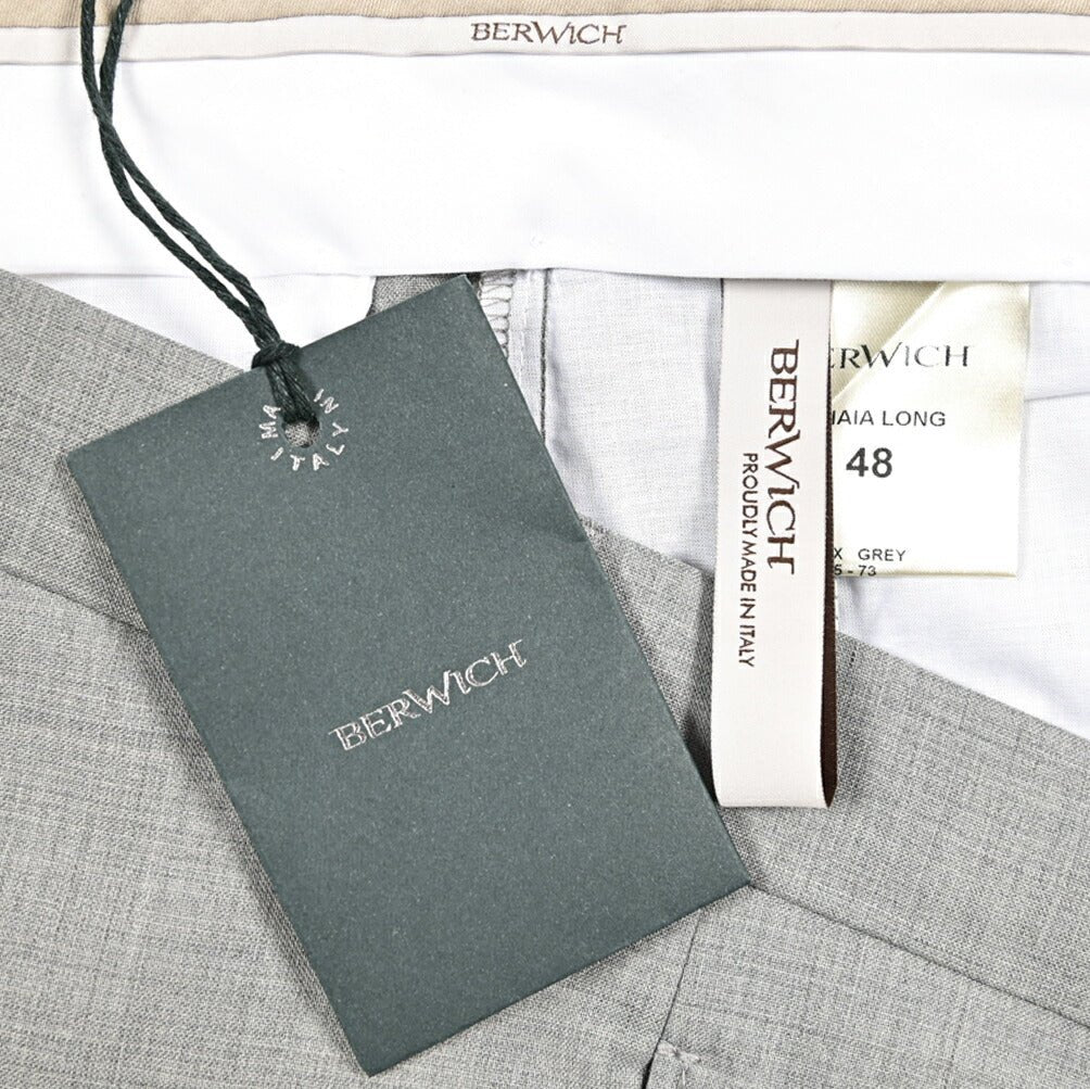 BERWICH “CHIAIA LONG” 高機能ストレッチウール ワンタックスラックス グレー(grey) 48 | GUARDAROBA MILANO OFFICIAL STORE