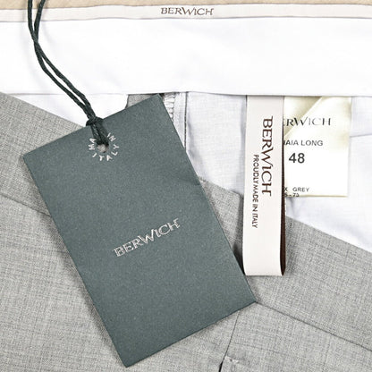 BERWICH “CHIAIA LONG” 高機能ストレッチウール ワンタックスラックス グレー(grey) 48 | GUARDAROBA MILANO OFFICIAL STORE