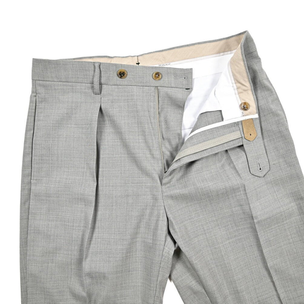 BERWICH “CHIAIA LONG” 高機能ストレッチウール ワンタックスラックス グレー(grey) 48 | GUARDAROBA MILANO OFFICIAL STORE