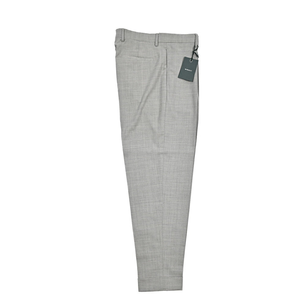 BERWICH “CHIAIA LONG” 高機能ストレッチウール ワンタックスラックス グレー(grey) 48 | GUARDAROBA MILANO OFFICIAL STORE