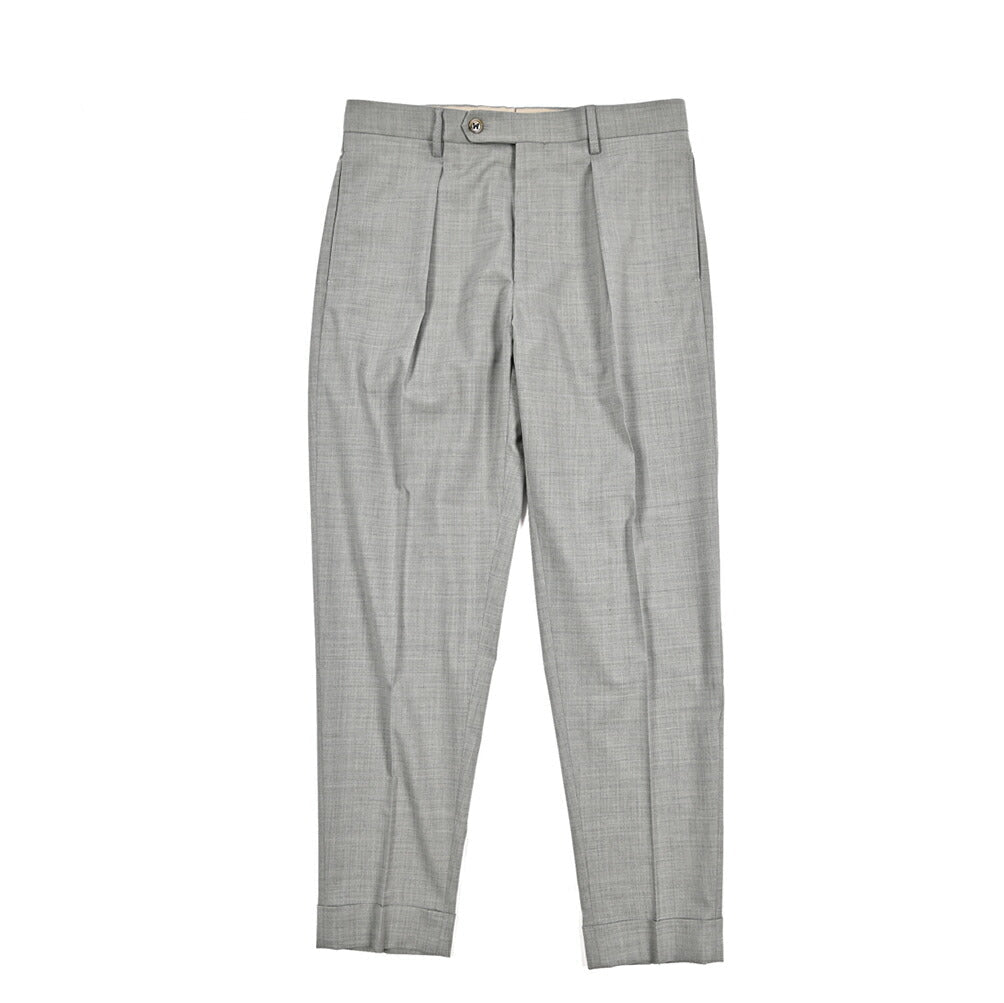 BERWICH “CHIAIA LONG” 高機能ストレッチウール ワンタックスラックス グレー(grey) 48 | GUARDAROBA MILANO OFFICIAL STORE