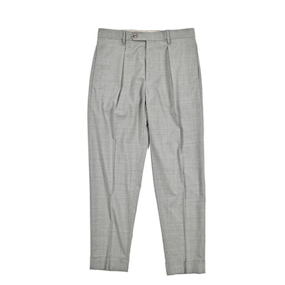 BERWICH “CHIAIA LONG” 高機能ストレッチウール ワンタックスラックス グレー(grey) 48 | GUARDAROBA MILANO OFFICIAL STORE