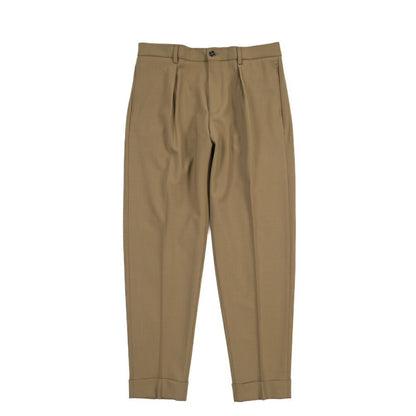 BERWICH “CHIAIA LONG” 高機能ストレッチウール ワンタックスラックス カーキグリーン(olive) 46 | GUARDAROBA MILANO OFFICIAL STORE