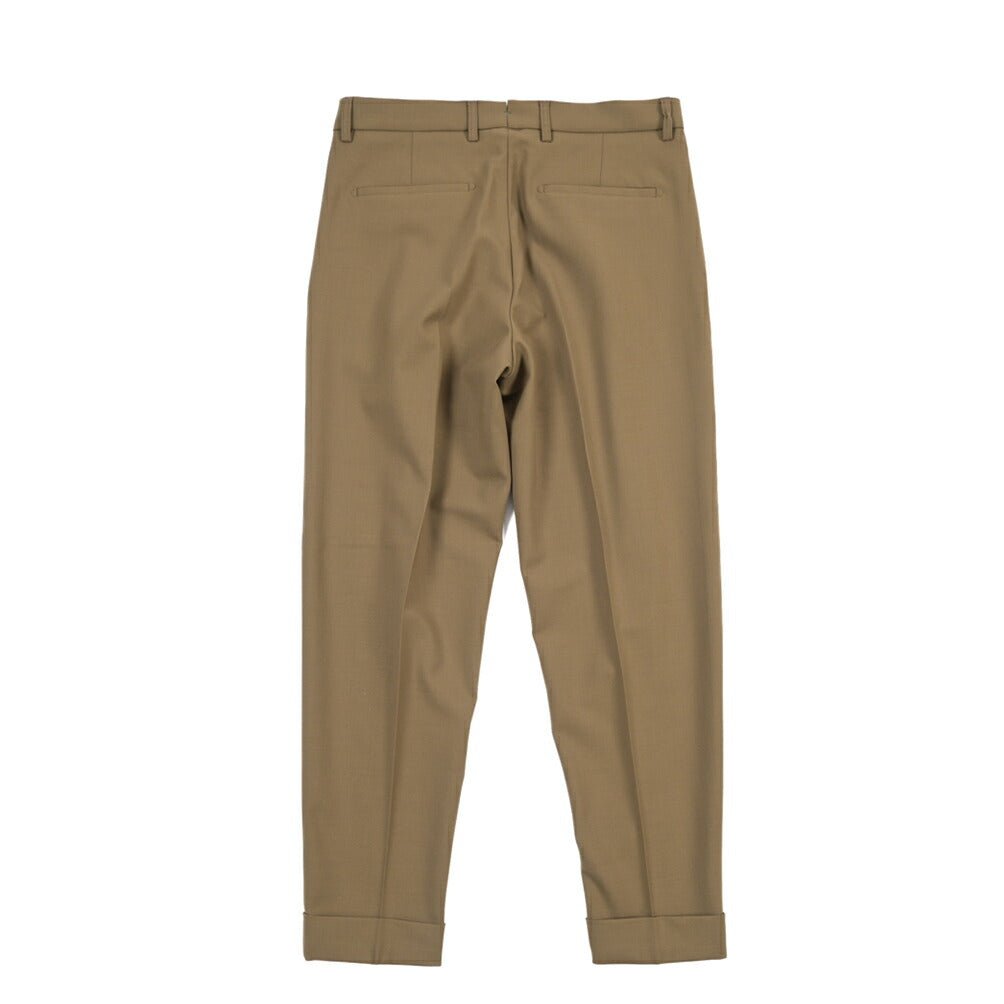 BERWICH “CHIAIA LONG” 高機能ストレッチウール ワンタックスラックス カーキグリーン(olive) 46 | GUARDAROBA MILANO OFFICIAL STORE