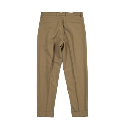 BERWICH “CHIAIA LONG” 高機能ストレッチウール ワンタックスラックス カーキグリーン(olive) 46 | GUARDAROBA MILANO OFFICIAL STORE