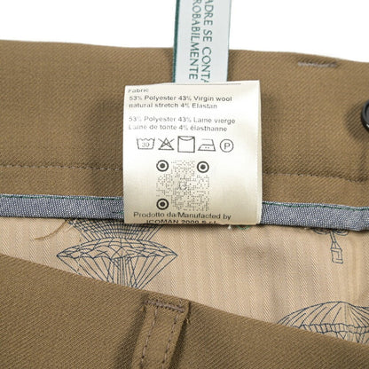 BERWICH “CHIAIA LONG” 高機能ストレッチウール ワンタックスラックス カーキグリーン(olive) 46 | GUARDAROBA MILANO OFFICIAL STORE