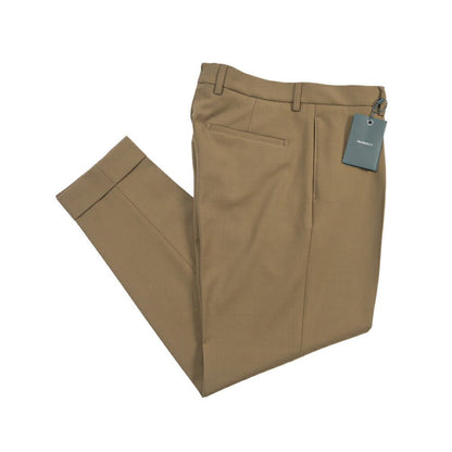 BERWICH “CHIAIA-LONG” ポリエステル混ウール ワンタックスラックス カーキグリーン(olive) 46 | GUARDAROBA MILANO OFFICIAL STORE