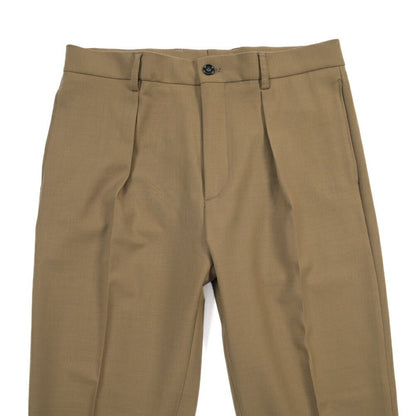 BERWICH “CHIAIA-LONG” ポリエステル混ウール ワンタックスラックス カーキグリーン(olive) 46 | GUARDAROBA MILANO OFFICIAL STORE