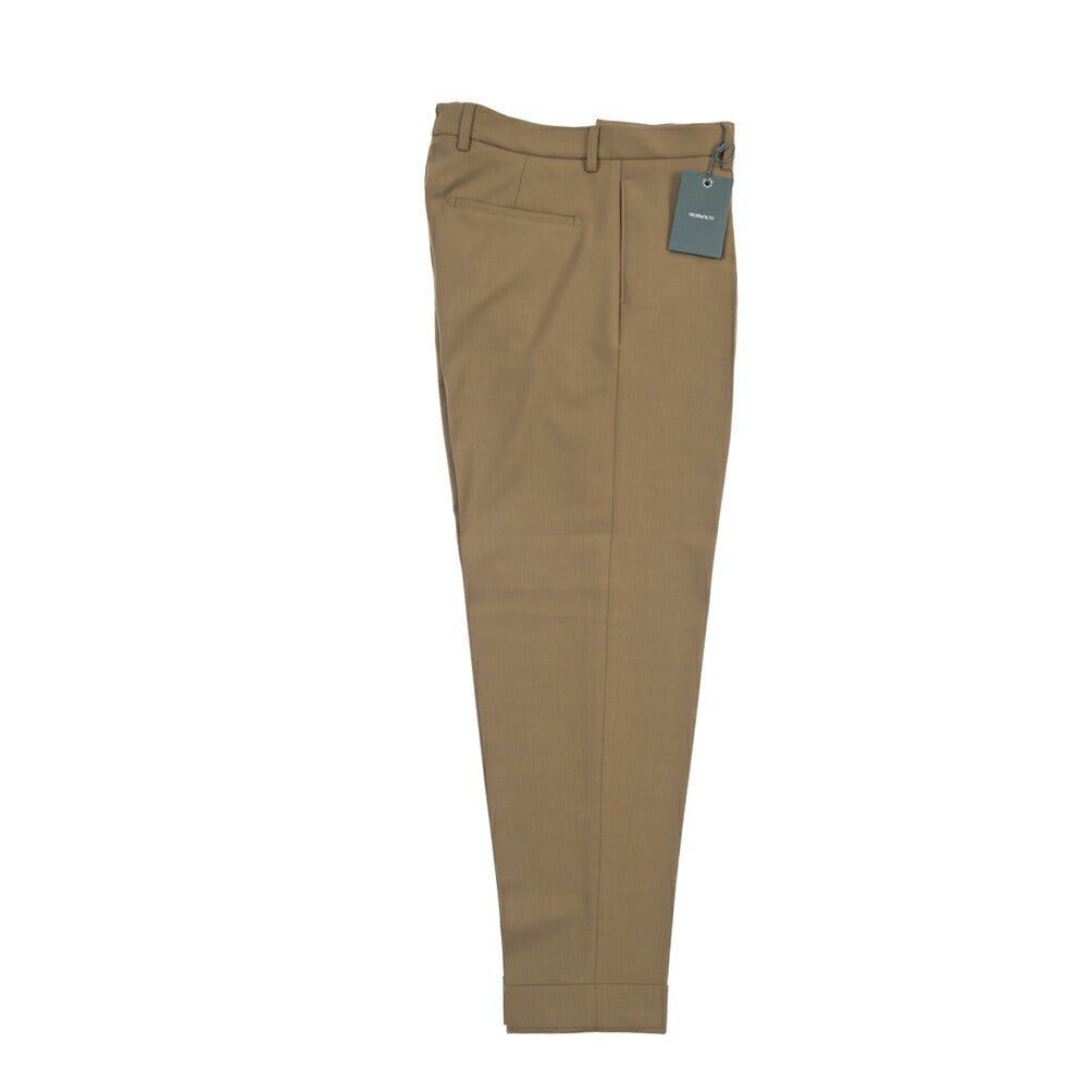 BERWICH “CHIAIA-LONG” ポリエステル混ウール ワンタックスラックス カーキグリーン(olive) 46 | GUARDAROBA MILANO OFFICIAL STORE