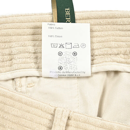 BERWICH “CHIAIA LONG - GD” コットン100% 太畝コーデュロイワンタックパンツ ベージュ(ds0001) 46 | GUARDAROBA MILANO OFFICIAL STORE