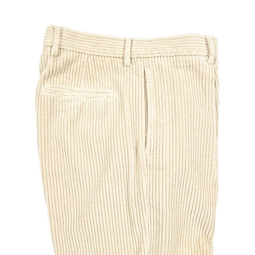 BERWICH “CHIAIA LONG - GD” コットン100% 太畝コーデュロイワンタックパンツ ベージュ(ds0001) 46 | GUARDAROBA MILANO OFFICIAL STORE