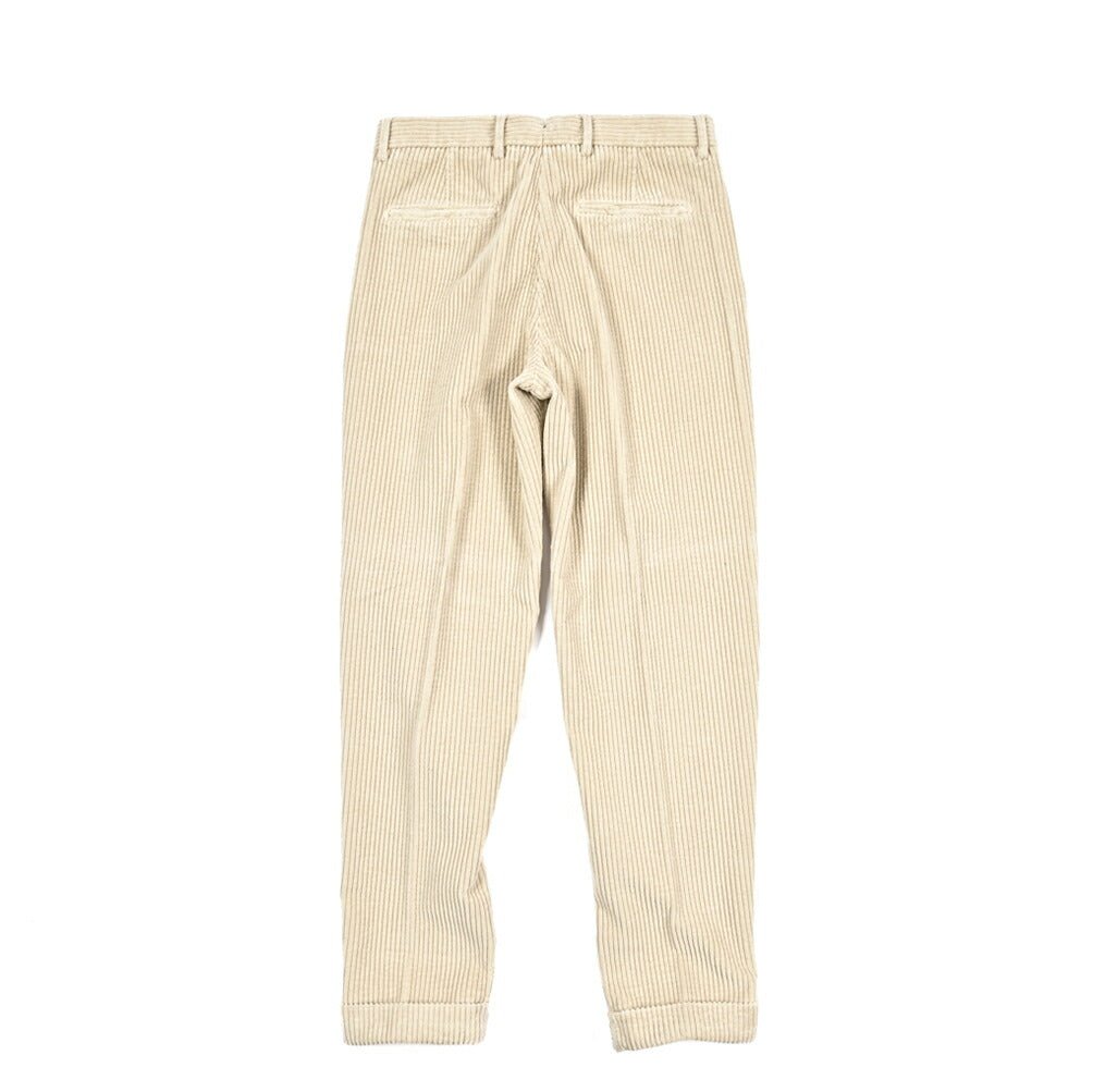 BERWICH “CHIAIA LONG - GD” コットン100% 太畝コーデュロイワンタックパンツ ベージュ(ds0001) 46 | GUARDAROBA MILANO OFFICIAL STORE
