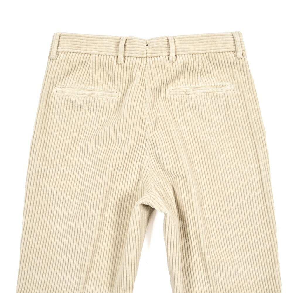 BERWICH “CHIAIA LONG - GD” コットン100% 太畝コーデュロイワンタックパンツ ベージュ(ds0001) 46 | GUARDAROBA MILANO OFFICIAL STORE
