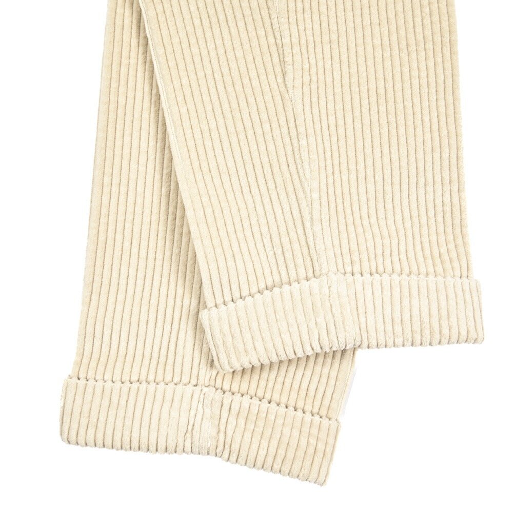 BERWICH “CHIAIA LONG - GD” コットン100% 太畝コーデュロイワンタックパンツ ベージュ(ds0001) 46 | GUARDAROBA MILANO OFFICIAL STORE