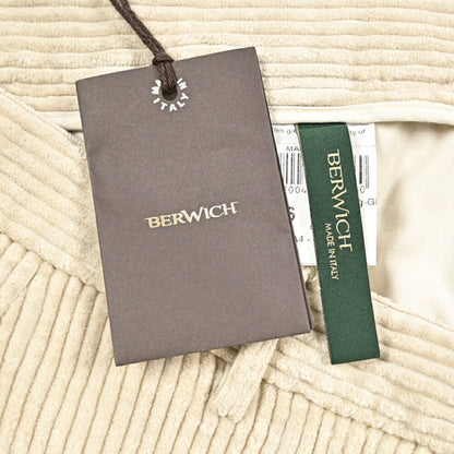 BERWICH “CHIAIA LONG - GD” コットン100% 太畝コーデュロイワンタックパンツ ベージュ(ds0001) 46 | GUARDAROBA MILANO OFFICIAL STORE