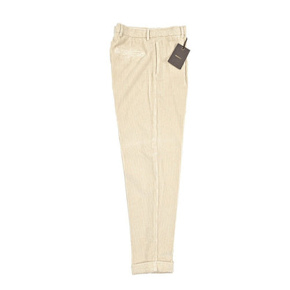 BERWICH “CHIAIA LONG - GD” コットン100% 太畝コーデュロイワンタックパンツ ベージュ(ds0001) 46 | GUARDAROBA MILANO OFFICIAL STORE