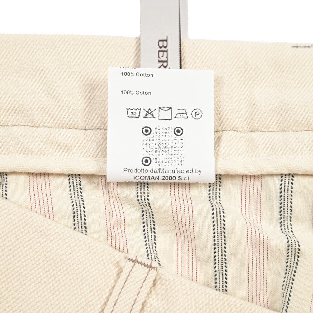 BERWICH “CHIAIA LONG - GD” コットン100%デニム ワンタックパンツ / デニスラ オフホワイト(ecru denim) 44 | GUARDAROBA MILANO OFFICIAL STORE