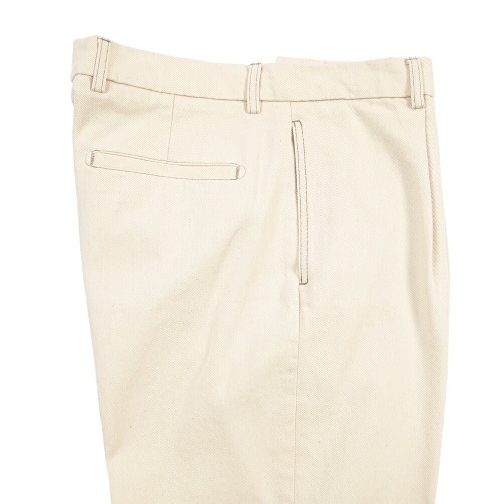 BERWICH “CHIAIA LONG - GD” コットン100%デニム ワンタックパンツ / デニスラ オフホワイト(ecru denim) 44 | GUARDAROBA MILANO OFFICIAL STORE