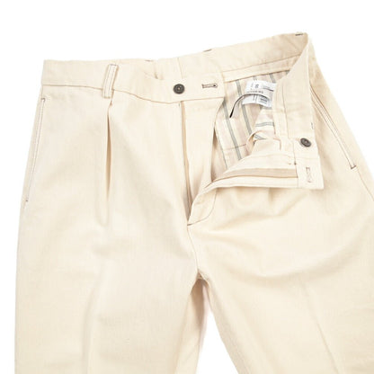 BERWICH “CHIAIA LONG - GD” コットン100%デニム ワンタックパンツ / デニスラ オフホワイト(ecru denim) 44 | GUARDAROBA MILANO OFFICIAL STORE