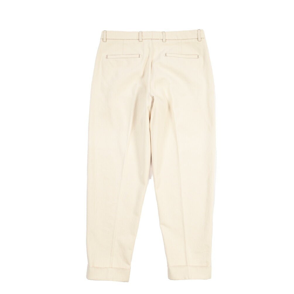 BERWICH “CHIAIA LONG - GD” コットン100%デニム ワンタックパンツ / デニスラ オフホワイト(ecru denim) 44 | GUARDAROBA MILANO OFFICIAL STORE