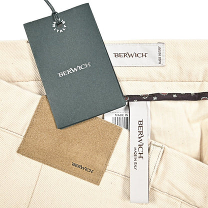 BERWICH “CHIAIA LONG - GD” コットン100%デニム ワンタックパンツ / デニスラ オフホワイト(ecru denim) 54 | GUARDAROBA MILANO OFFICIAL STORE