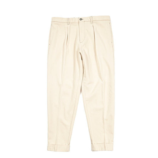 BERWICH “CHIAIA LONG - GD” コットン100%デニム ワンタックパンツ / デニスラ オフホワイト(ecru denim) 54 | GUARDAROBA MILANO OFFICIAL STORE