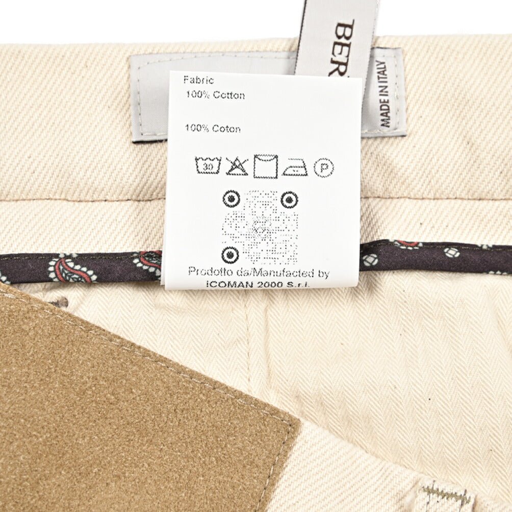 BERWICH “CHIAIA LONG - GD” コットン100%デニム ワンタックパンツ / デニスラ オフホワイト(ecru denim) 54 | GUARDAROBA MILANO OFFICIAL STORE