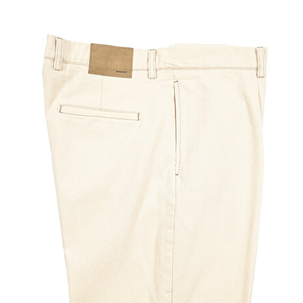 BERWICH “CHIAIA LONG - GD” コットン100%デニム ワンタックパンツ / デニスラ オフホワイト(ecru denim) 54 | GUARDAROBA MILANO OFFICIAL STORE