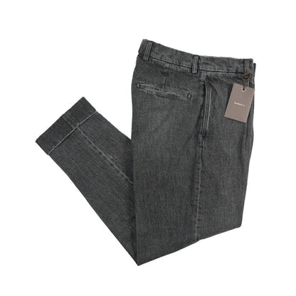 BERWICH “CHIAIA LONG-GD” コットン100%デニム ワンタックスラックス ブラック(black denim) 46 | GUARDAROBA MILANO OFFICIAL STORE