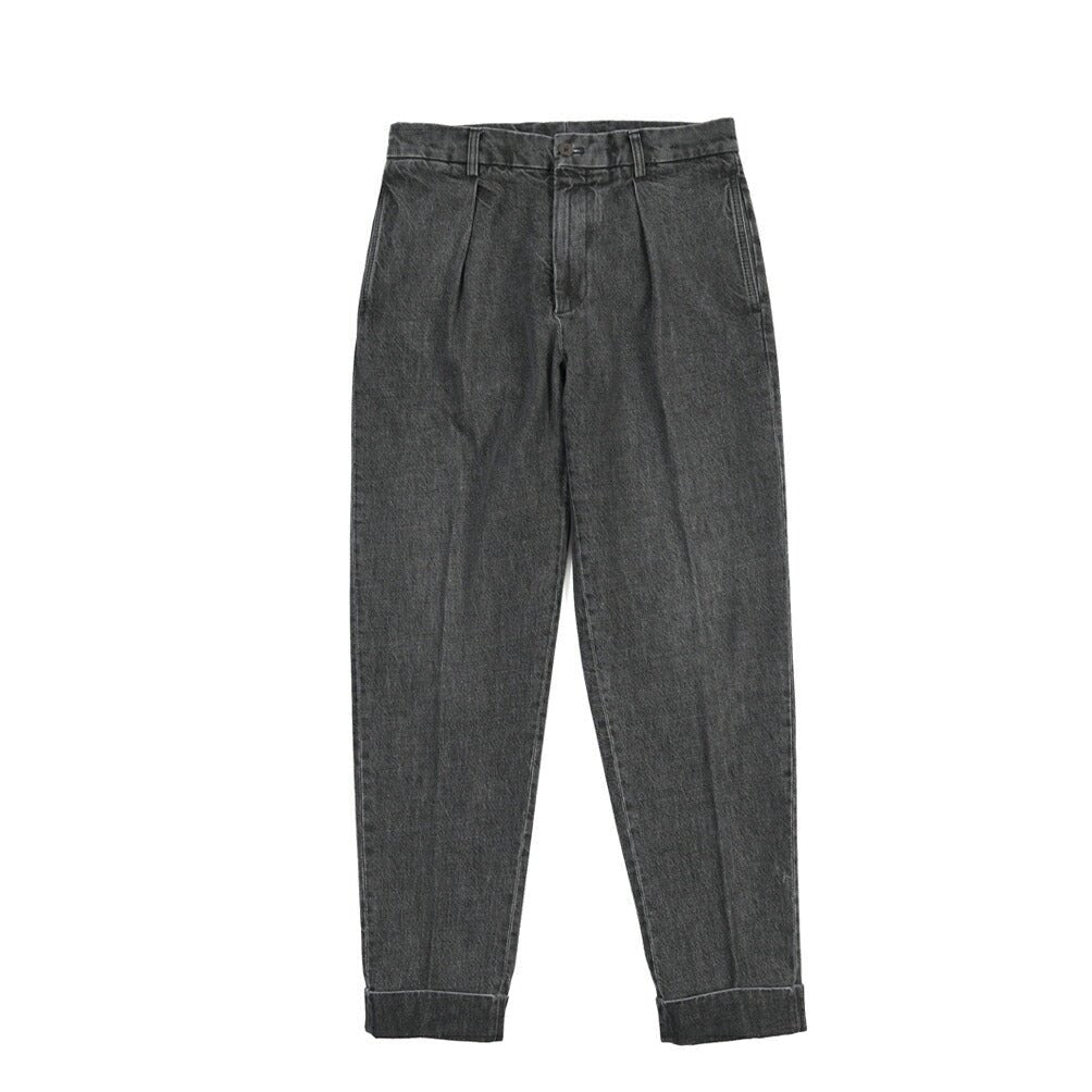 BERWICH “CHIAIA LONG-GD” コットン100%デニム ワンタックスラックス ブラック(black denim) 46 | GUARDAROBA MILANO OFFICIAL STORE