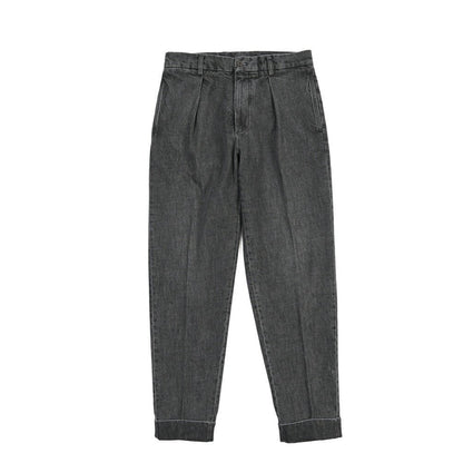 BERWICH “CHIAIA LONG-GD” コットン100%デニム ワンタックスラックス ブラック(black denim) 46 | GUARDAROBA MILANO OFFICIAL STORE
