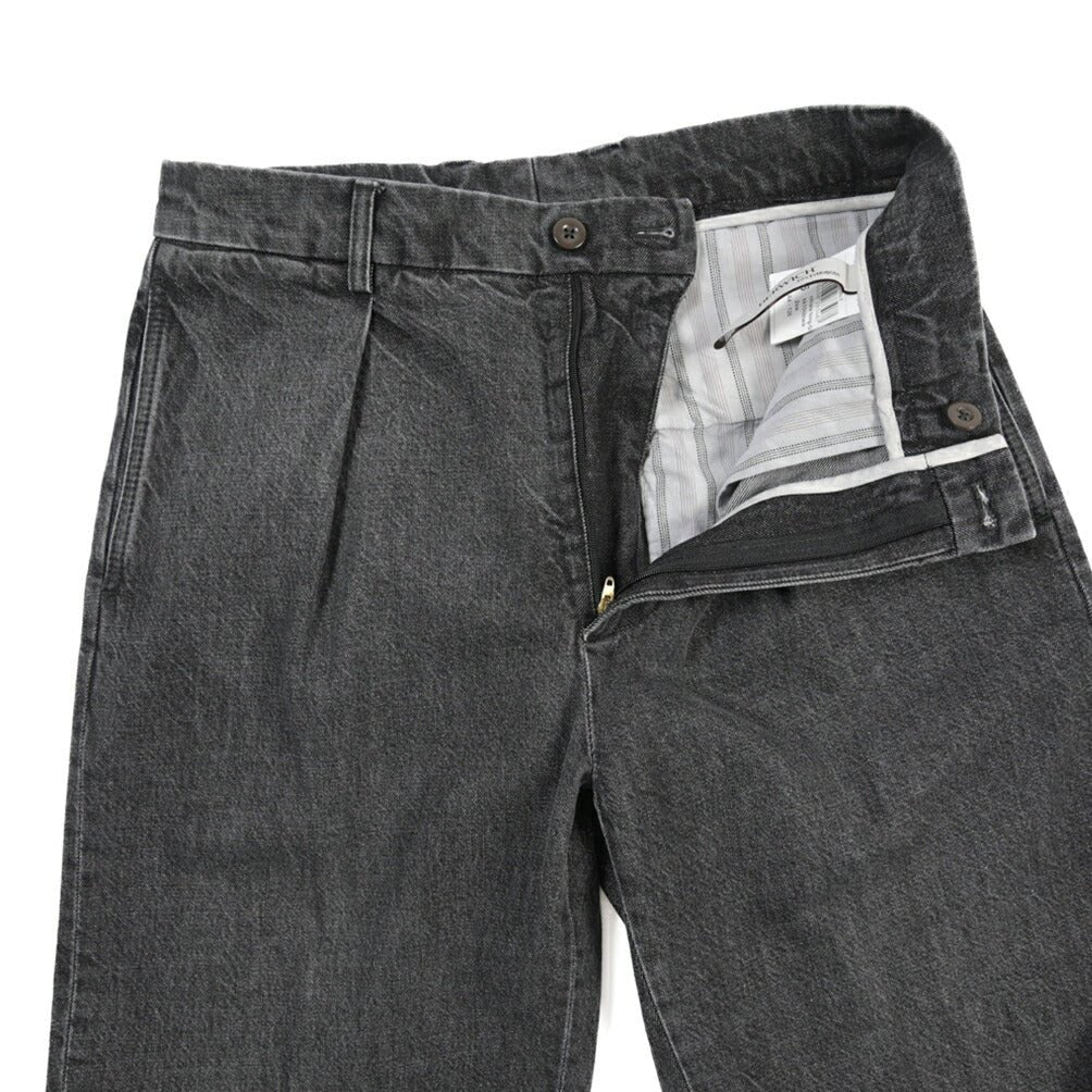 BERWICH “CHIAIA LONG-GD” コットン100%デニム ワンタックスラックス ブラック(black denim) 46 | GUARDAROBA MILANO OFFICIAL STORE