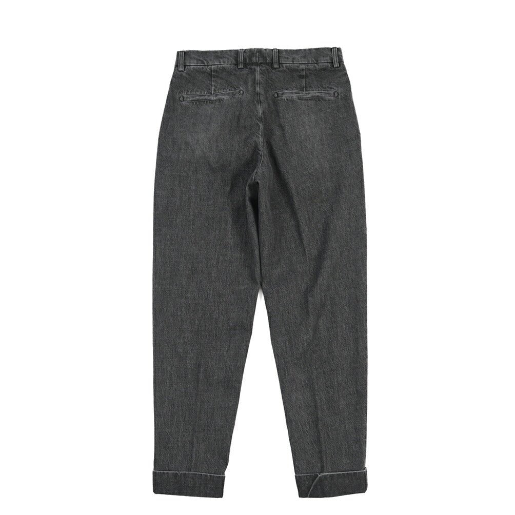 BERWICH “CHIAIA LONG-GD” コットン100%デニム ワンタックスラックス ブラック(black denim) 46 | GUARDAROBA MILANO OFFICIAL STORE