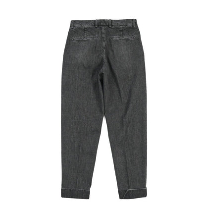 BERWICH “CHIAIA LONG-GD” コットン100%デニム ワンタックスラックス ブラック(black denim) 46 | GUARDAROBA MILANO OFFICIAL STORE
