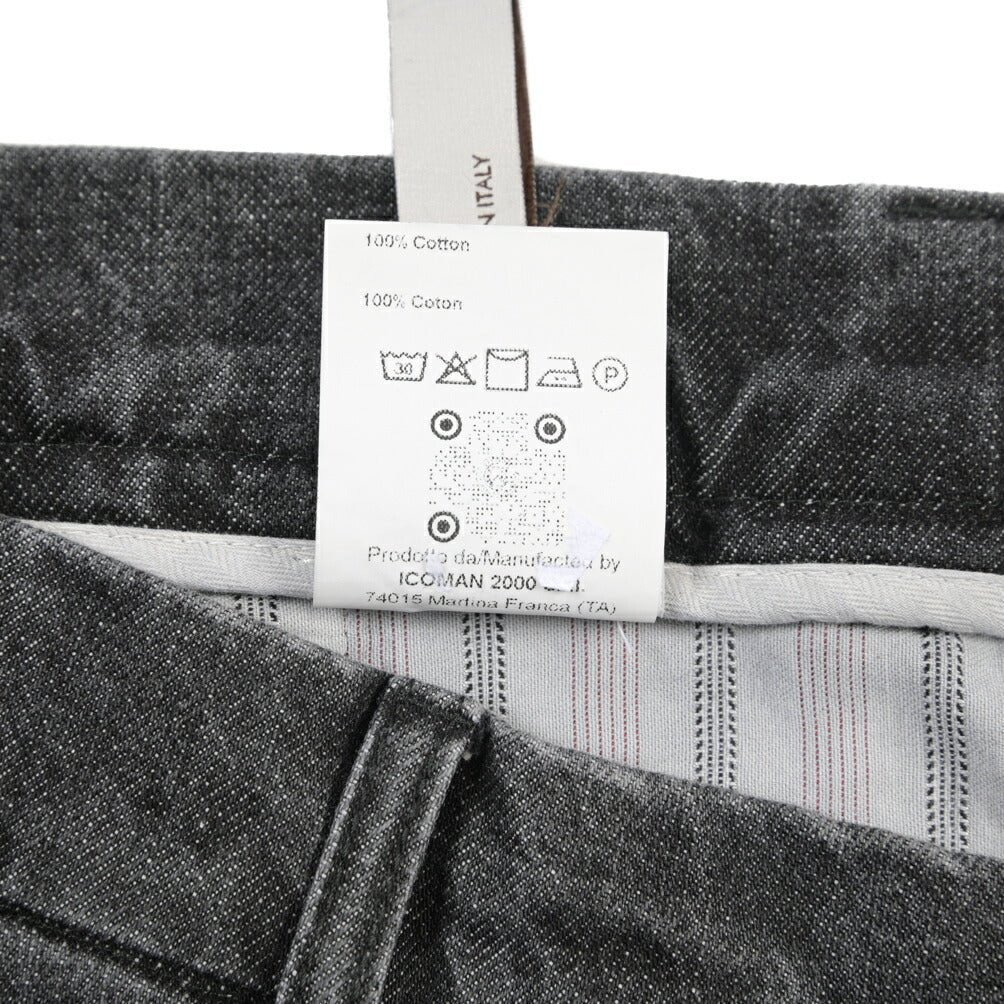 BERWICH “CHIAIA LONG-GD” コットン100%デニム ワンタックスラックス ブラック(black denim) 46 | GUARDAROBA MILANO OFFICIAL STORE