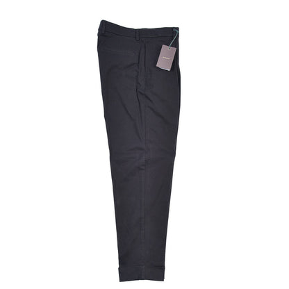 BERWICH “CHIAIA LONG-GD 1P” ストレッチコットン ワンタックチノパンツ ブラック(black) 46 | GUARDAROBA MILANO OFFICIAL STORE