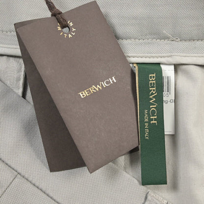 BERWICH “CHIAIA LONG - GD” リヨセル混コットン ワンタックストレッチパンツ グレー(conza701) 48 | GUARDAROBA MILANO OFFICIAL STORE