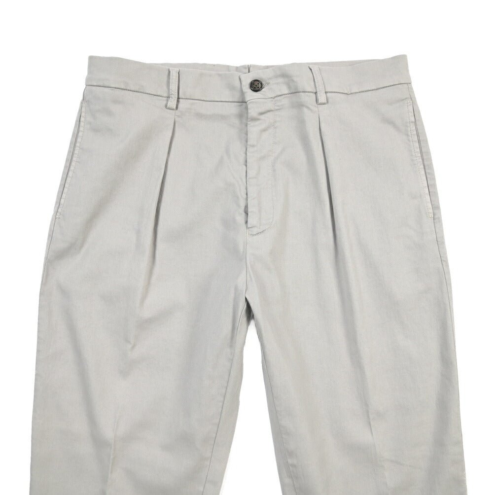 BERWICH “CHIAIA LONG - GD” リヨセル混コットン ワンタックストレッチパンツ グレー(conza701) 48 | GUARDAROBA MILANO OFFICIAL STORE