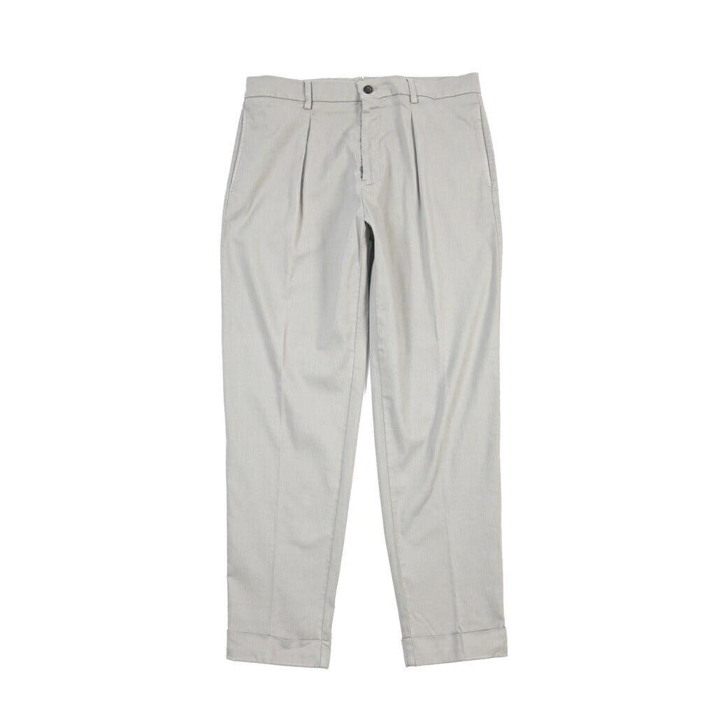 BERWICH “CHIAIA LONG - GD” リヨセル混コットン ワンタックストレッチパンツ グレー(conza701) 48 | GUARDAROBA MILANO OFFICIAL STORE
