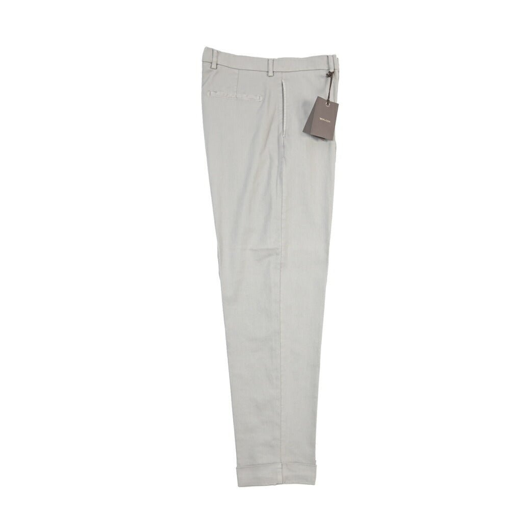 BERWICH “CHIAIA LONG - GD” リヨセル混コットン ワンタックストレッチパンツ グレー(conza701) 48 | GUARDAROBA MILANO OFFICIAL STORE