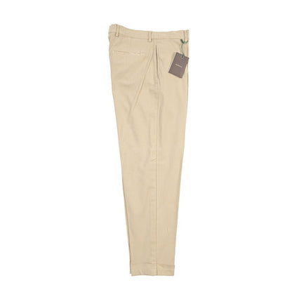 BERWICH “CHIAIA LONG - GD” リヨセル混コットン ワンタックストレッチパンツ ベージュ(beige208) 44 | GUARDAROBA MILANO OFFICIAL STORE