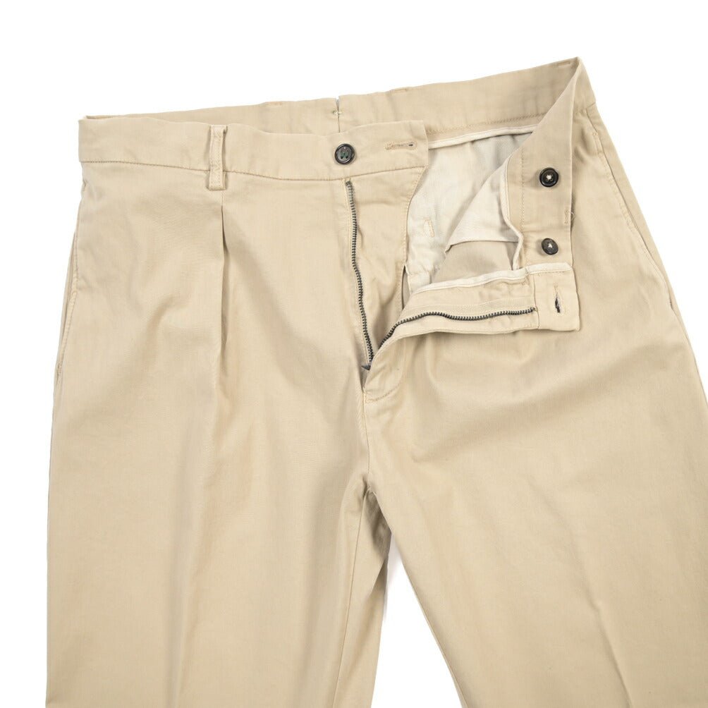BERWICH “CHIAIA LONG - GD” リヨセル混コットン ワンタックストレッチパンツ ベージュ(beige208) 44 | GUARDAROBA MILANO OFFICIAL STORE