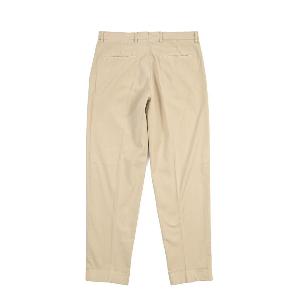 BERWICH “CHIAIA LONG - GD” リヨセル混コットン ワンタックストレッチパンツ ベージュ(beige208) 44 | GUARDAROBA MILANO OFFICIAL STORE